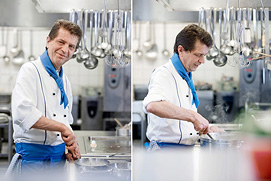 Schönes Portrait Foto von einem Koch bei beim Kochen in der Küche in einem Restaurant in Köln.
Professionelle Gastronomiefotos aus Köln.