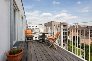 Blick von einer Terrasse. Immobilien-Fotos, Immobilienfotografie, Immobilien Fotograf Köln, Bonn, Düsseldorf, Leverkusen, Essen.